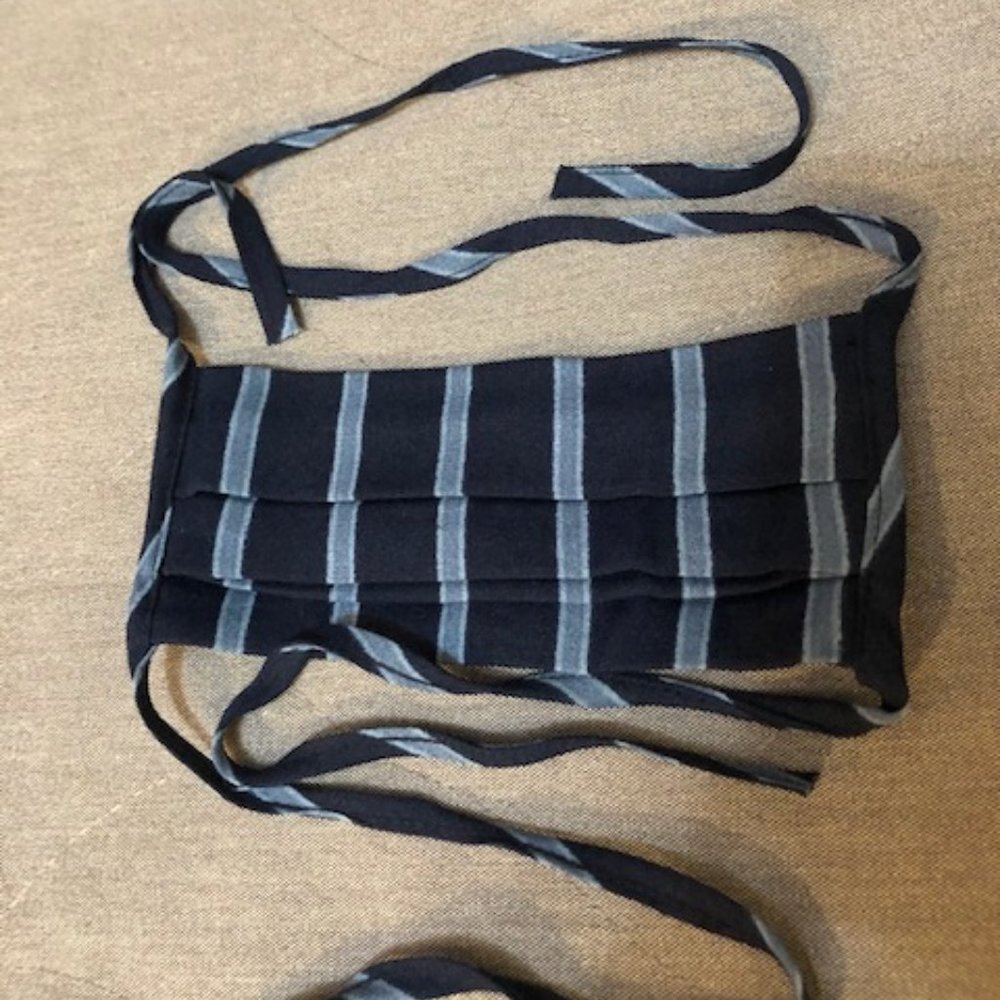 SOLD - Reformation blue striped face mask- unisex